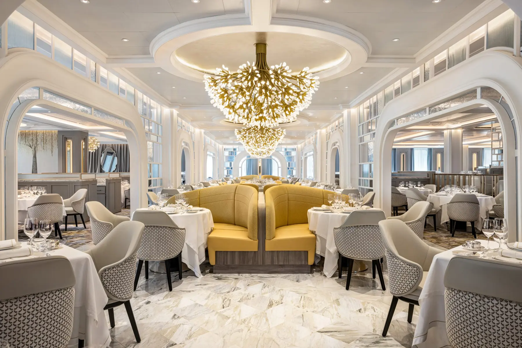 The Grand Dining Room aboard Oceania Allura