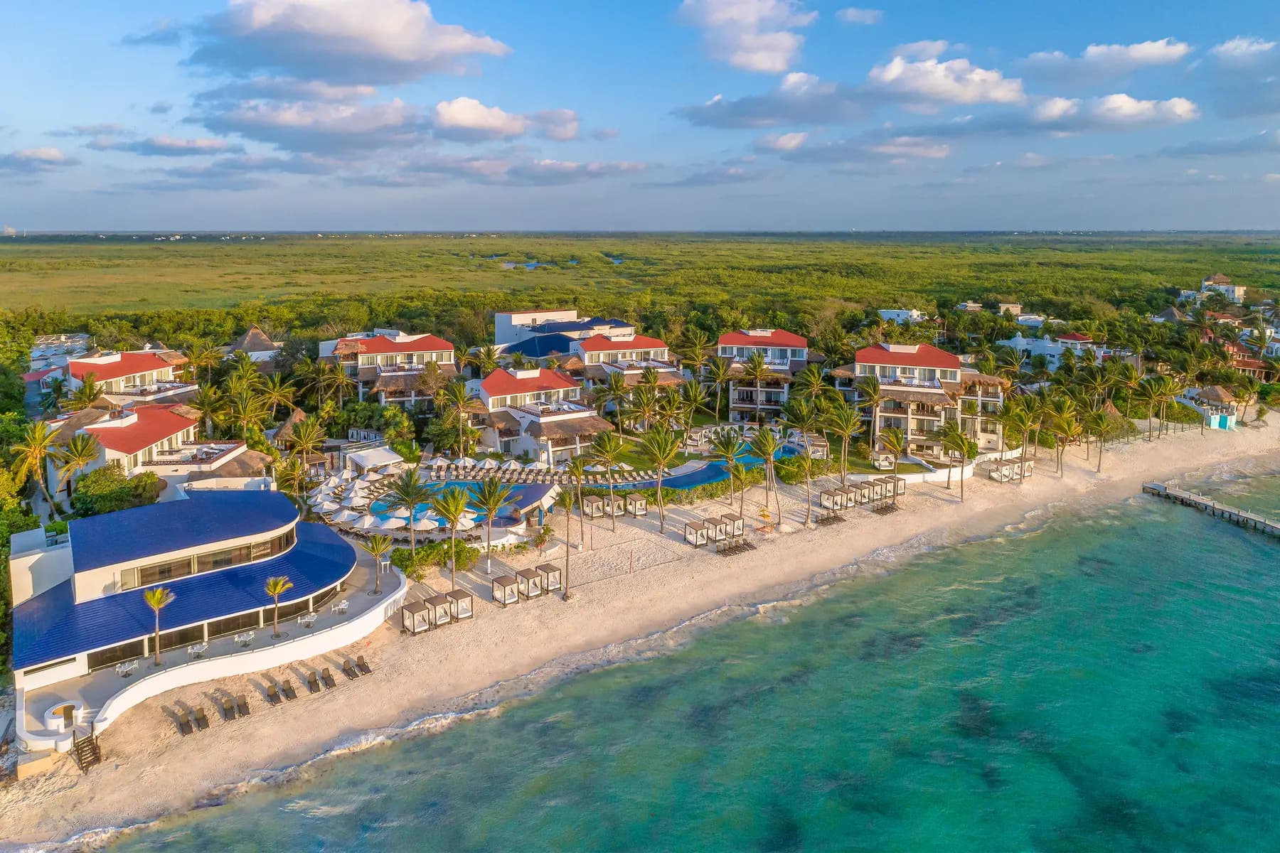 Aerial view of Desire Pearl Riviera Maya on the Caribbean coast