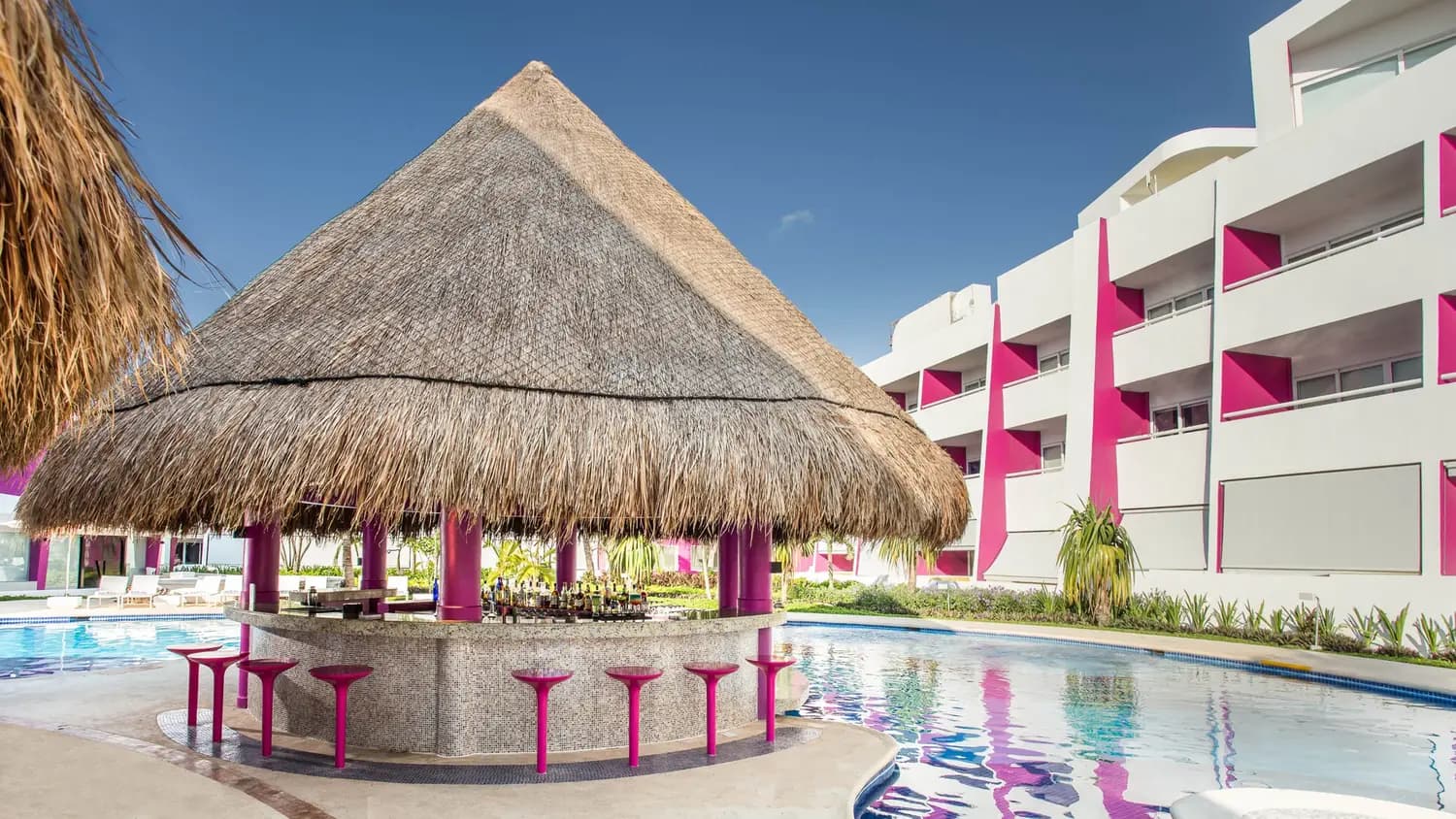 Quiet Pool and swim-up bar at Temptation Cancun